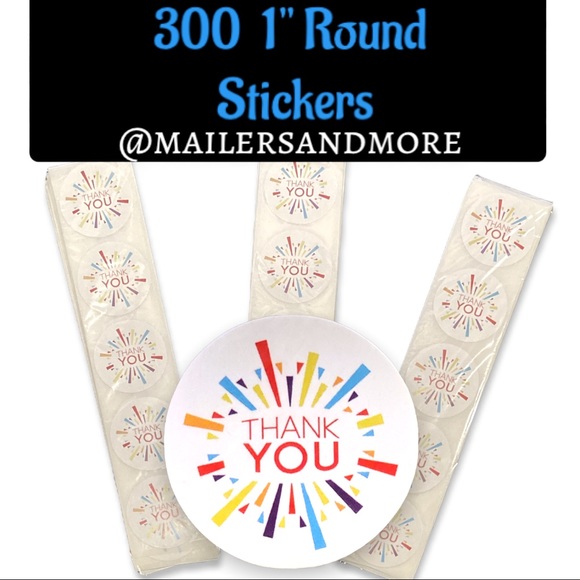 Mailers And More Other - 300 Pack of 1" Round Stickers "Thank you" PRICE IS FIRM